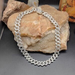 Unisex Iced Out  Hip Hop Cuban Link Necklace